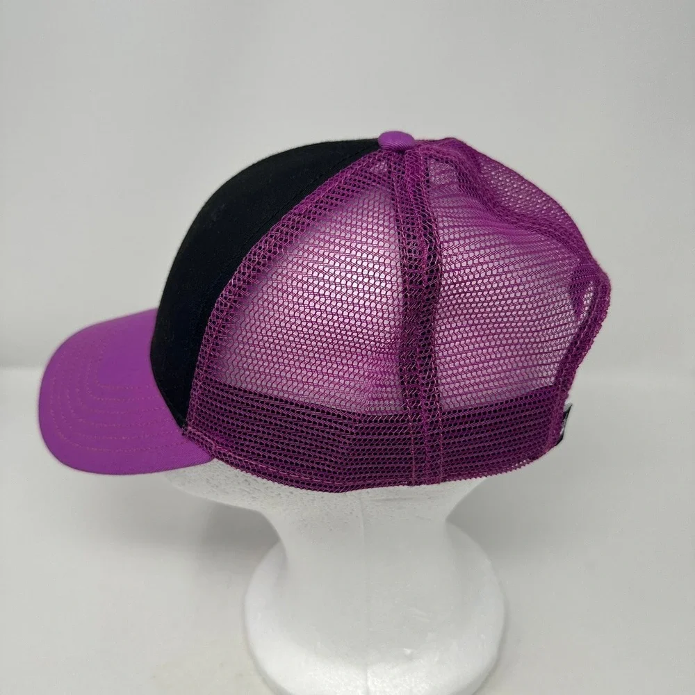 The North Face Hat Unisex OS Purple Black Mudder Trucker Snapback Mesh Cap Logo